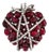 1990s Early 21st Century Iradj Moini Wrapped Heart Strass Crystals Ruby Red Czech Glass Cabochons For Sale