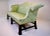 Light Green Custom George III Mahogany Camel Back Sofa With Damask Silk Upholstery For Sale - Image 8 of 16