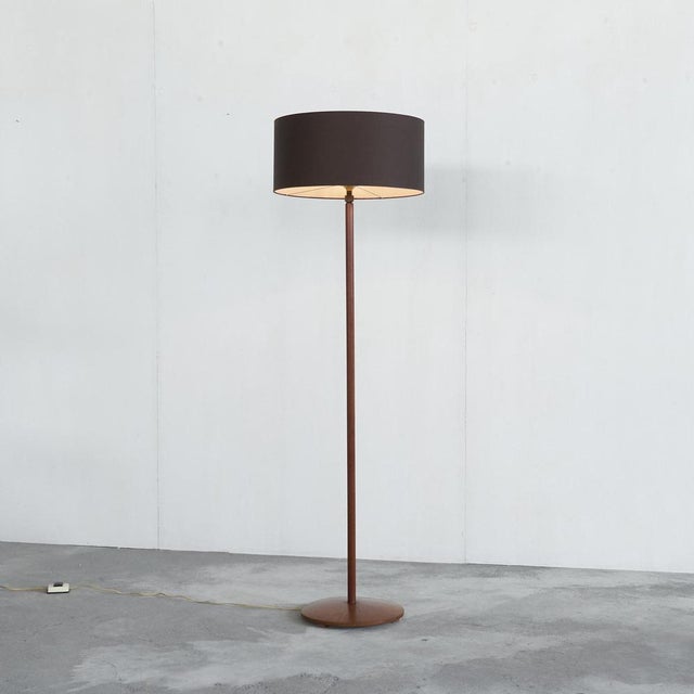 Mid Century Floor Lamp in Teak and Brass, Europe, 1960s. A beautiful and timeless mid century floor lamp in teak and...