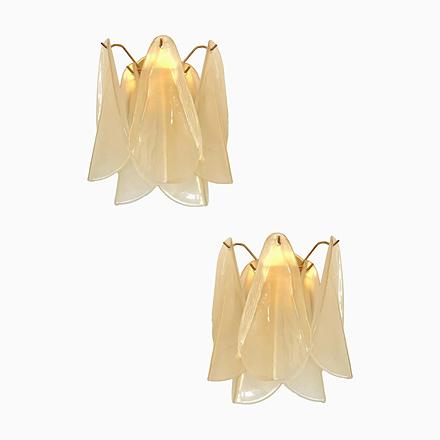 Sanded Champagne Rondini Murano Wall Sconces by Simoeng, Set of 2 For Sale - Image 11 of 11