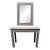 Mid-Century Modern Resin Black & White Console & Mirror a Set 2 Pcs For Sale