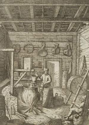 J. Meyer, Representation of a Baroque Dairy, 17th-Century, Etching