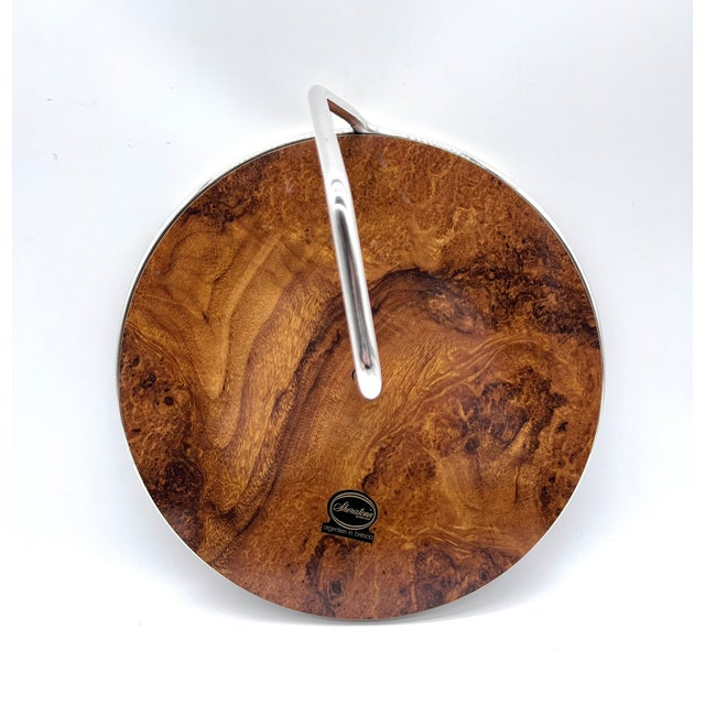 Mid-Century Round Silver-Plated Serving Tray from Sheratonn, 1930s For Sale - Image 4 of 13