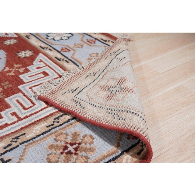 Red 6x9 Talia Traditional Red Rust Bold Star Geometric Hand Knotted Wool Carpet Rug For Sale - Image 8 of 10