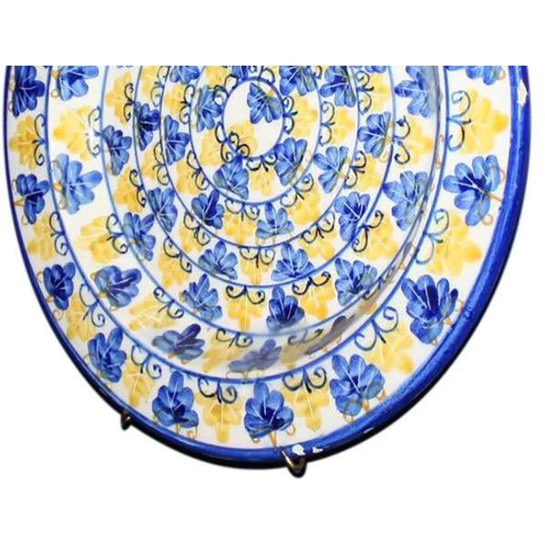 Ceramic Vintage Hand-Painted Portuguese Ceramic Decorative Wall Plate For Sale - Image 7 of 8