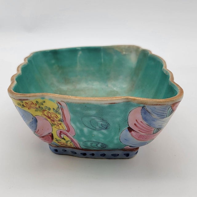 Late 19th Century Antique Chinese Guangxu Period Famille Rose Moth Bowl For Sale - Image 5 of 8