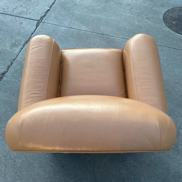Ecru Hancock & Moore Model “Harbison” Leather Club Chair For Sale - Image 8 of 13