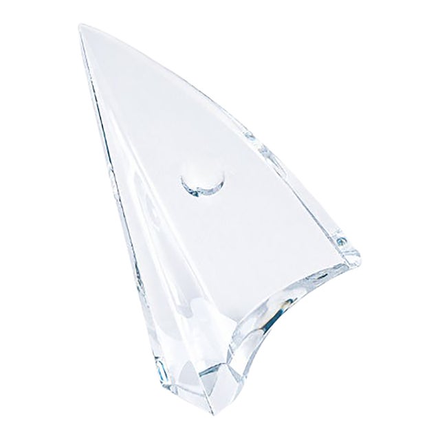 Rare, Signed Baccarat Crystal “Voile” Sail Sculpture by Robert Rigot – French Mid-Century Crystal Sculpture For Sale