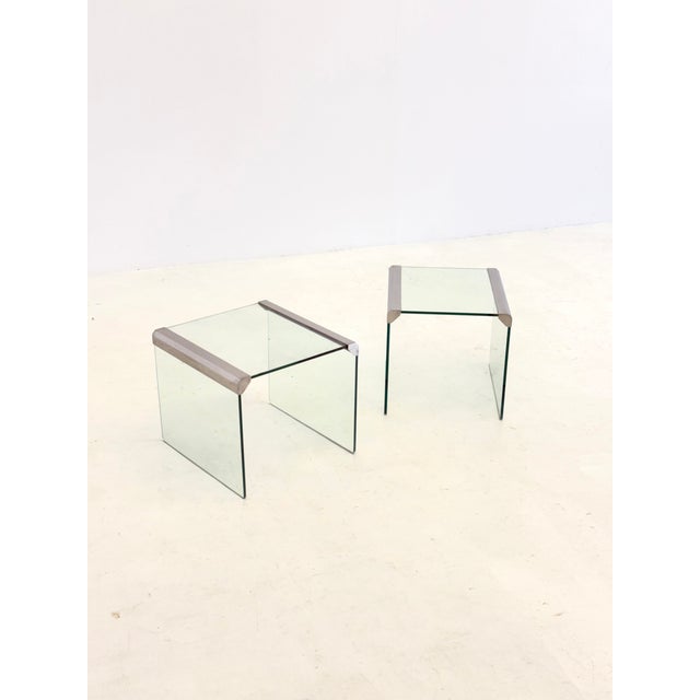 This elegant set of Transparent glass side tables by Gallotti & Radice, designed by Pierangelo Gallotti , dates from the...