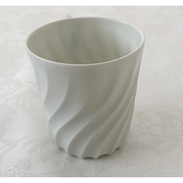 White Vintage Haviland Limoges France White Porcelain Demitasse Cup and Saucer Mint Condition. For Sale - Image 8 of 14