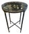 Traditional Black Marble Top Round End Table With Brass Gallery For Sale