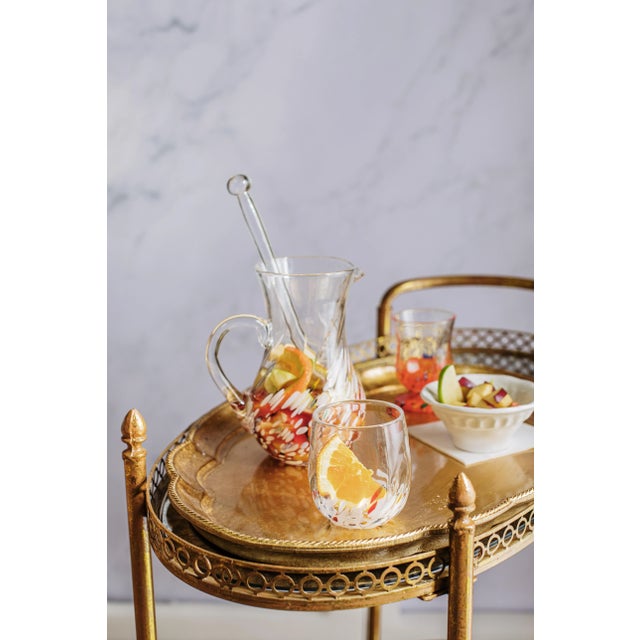 2020s VIETRI Chiara White Pitcher and Stirrer Set For Sale - Image 5 of 12
