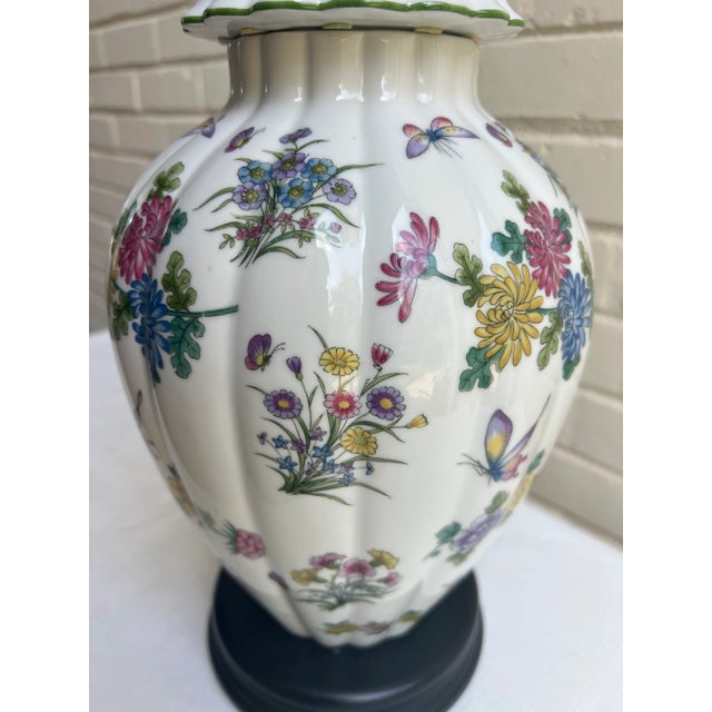 Ballard Designs Vintage Limoge Style Porcelain Ginger Jar Table Lamp For Sale - Image 4 of 12