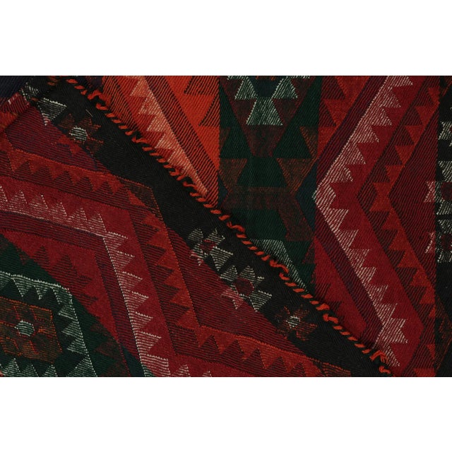 Textile Vintage Persian Shiraz Tribal Kilim in Colorful Geometric Patterns - Rug & Kilim For Sale - Image 7 of 8