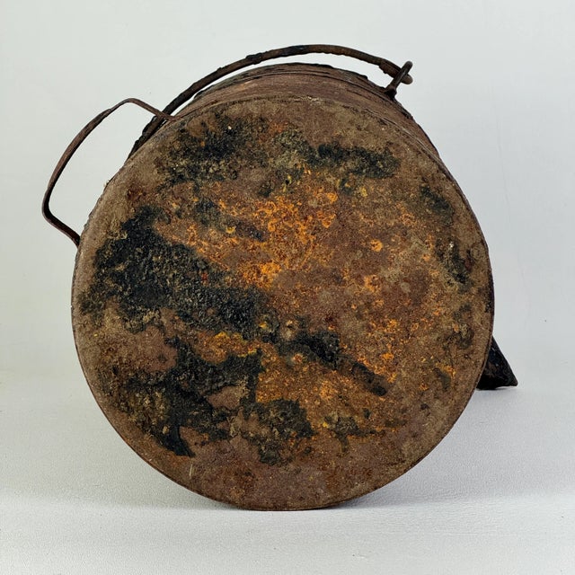 Epic French Vintage Large Painters Can With Long Pointy Spout and Handles & Thick Black Paint For Sale - Image 10 of 10