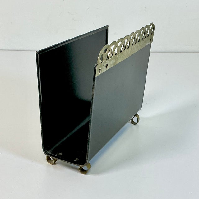 1970s Vintage Boho Chic Hand Painted Tole Metal Letter Holder. For Sale - Image 4 of 9