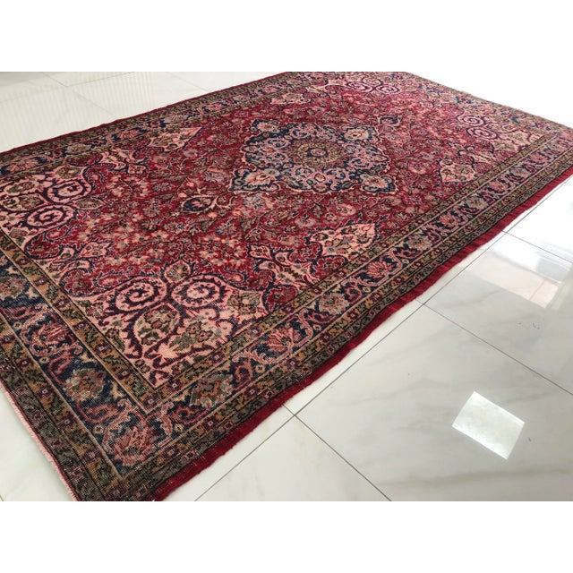 1970s 1970s Vintage Turkish Handwoven Rug - 5′10″ × 9′8″ For Sale - Image 5 of 11