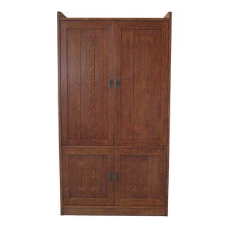 Stickley Mission Oak Arts & Crafts Tv Wardrobe Cabinet For Sale