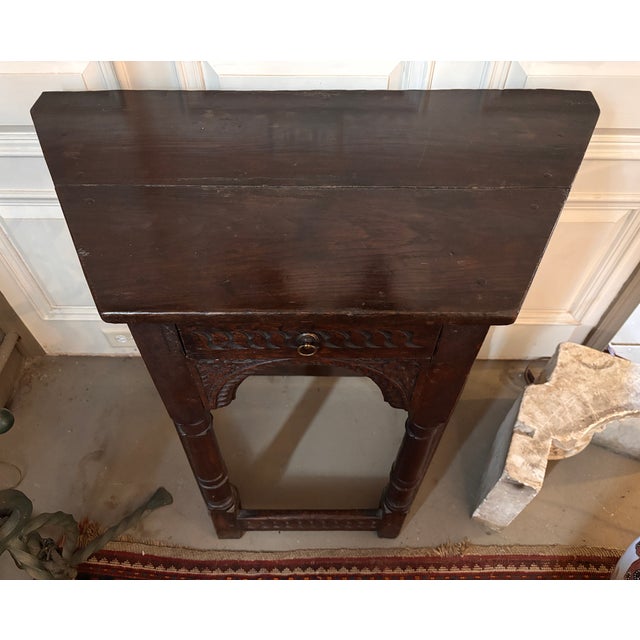 Antique Jacobean James I Joined Oak Console Table With Drawer For Sale - Image 11 of 12