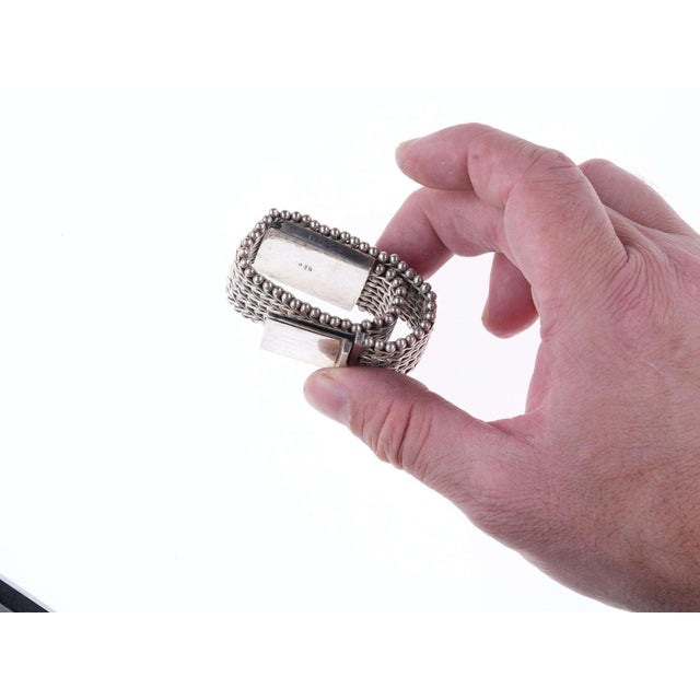 Late 20th Century Retro Indo KC Sterling woven thick bracelet For Sale - Image 5 of 5