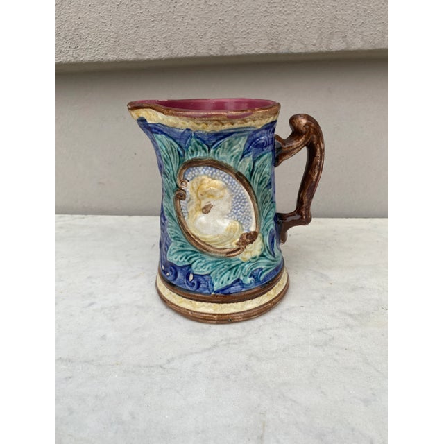 Ceramic 19th Century Majolica Pitcher Mercure Wasmuel For Sale - Image 7 of 7