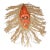 Hand-Painted Tribal-Style Wooden Mask With Natural Fiber Fringe – 18” For Sale
