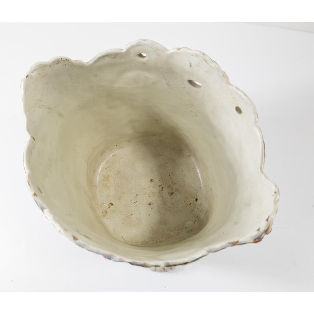19th Century French Faience Polychrome Rouen Centerpiece Jardiniere For Sale In New York - Image 6 of 11