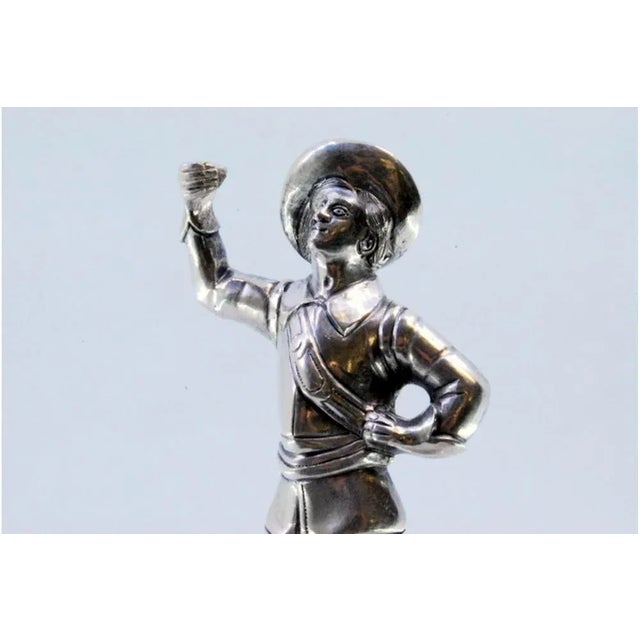 Silver Silver Toothpick Holder with Figure For Sale - Image 8 of 9