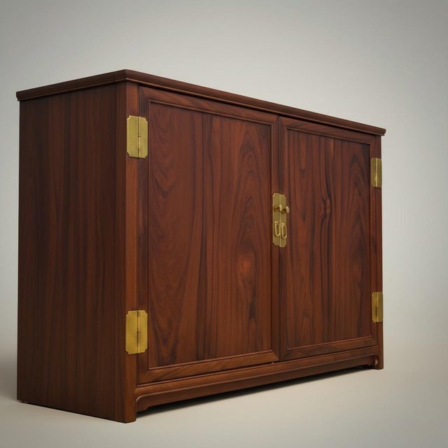 James Mont Style Asian Modern Solid Rosewood Dry Bar Cabinet or Server For Sale In Atlanta - Image 6 of 6