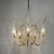 Metal Large Brass and Murano Glass Leaves Chandelier, Italy, 1980s For Sale - Image 7 of 11