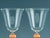 Mid-Century Modern Vintage Murano Glass Large Wine Glasses, Peach and Gold-Leaf Ribbed Stems, Set of Ten For Sale - Image 3 of 8