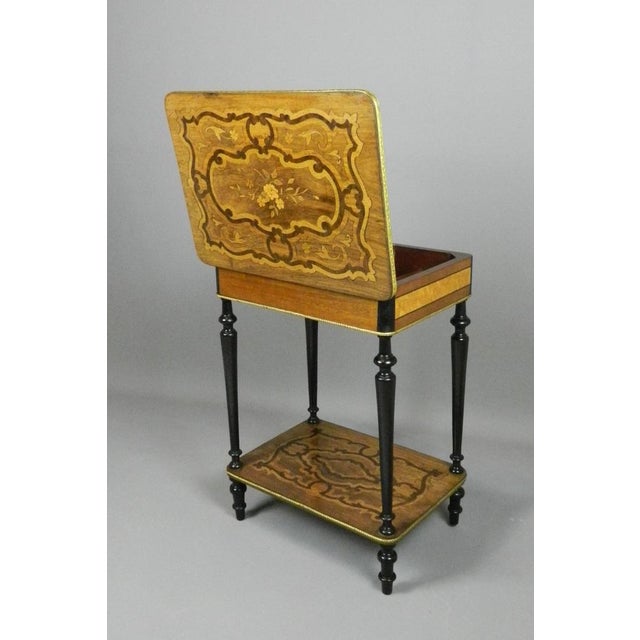Antique French Marquetry Work Table For Sale - Image 5 of 14