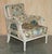 Exquisite pair of Stamped Charles-Emile Moinat restored antique French Louis XVI armchairs with floral silk upholstery A...