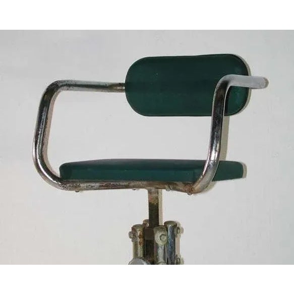 Metal French Vintage Industrial Design Hairdressers Kids Chair, 1940 For Sale - Image 7 of 8
