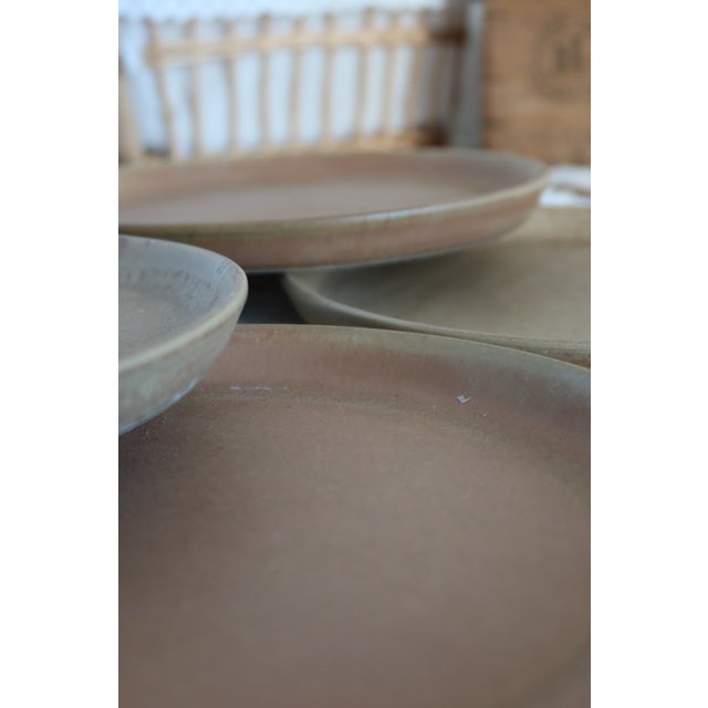 Brown Vintage Stoneware Dinner Plates, 1980s, Set of 6 For Sale - Image 8 of 8