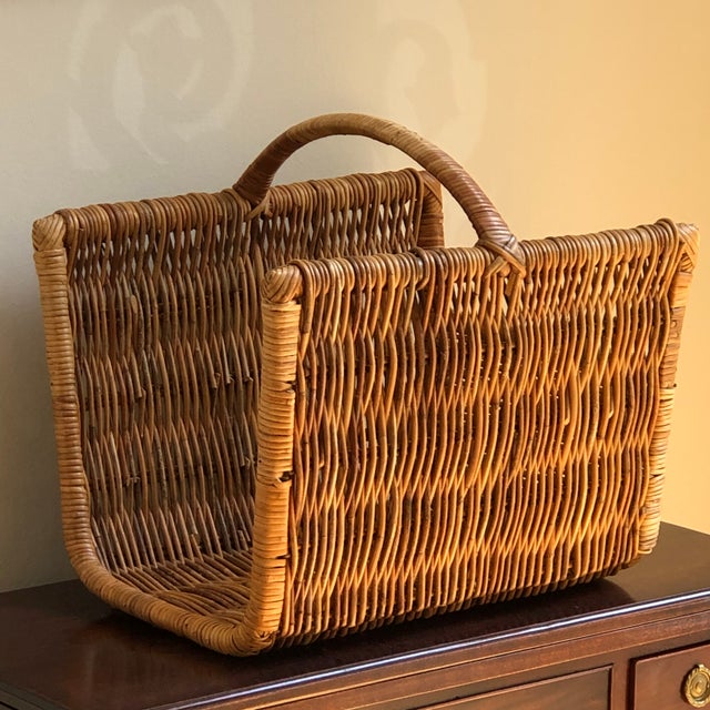 Vintage Wicker Fireside Kindling Basket Chairish