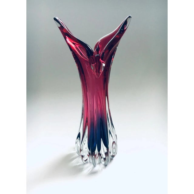 Czech Crystal Art Glass Beak Vase by Jozef Hospodka for Chribska Glassworks, 1950s For Sale - Image 6 of 10
