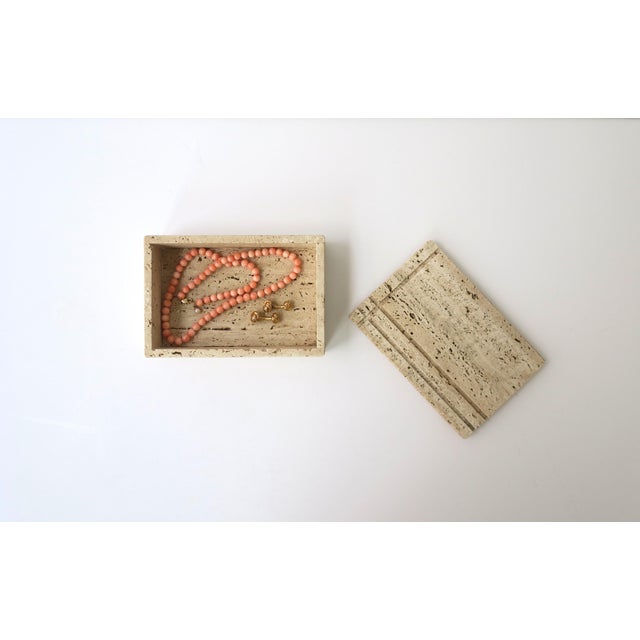 Italian Travertine Marble Jewelry Box, Postmodern, Fratelli Mannelli, 1970s Italy For Sale In New York - Image 6 of 12