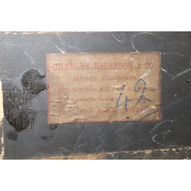 Antique 1800's Original John Burr Teacher Children School Oil Painting on Board For Sale - Image 10 of 12