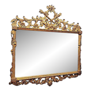 Baroque Style Floral Carved Victorian Mirror