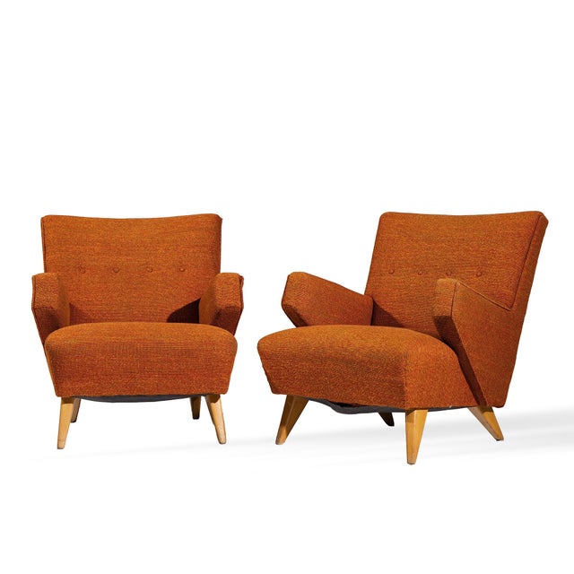 Mid-Century Modern Jens Risom for Knoll Mid Century Lounge Chairs - Pair For Sale - Image 3 of 12