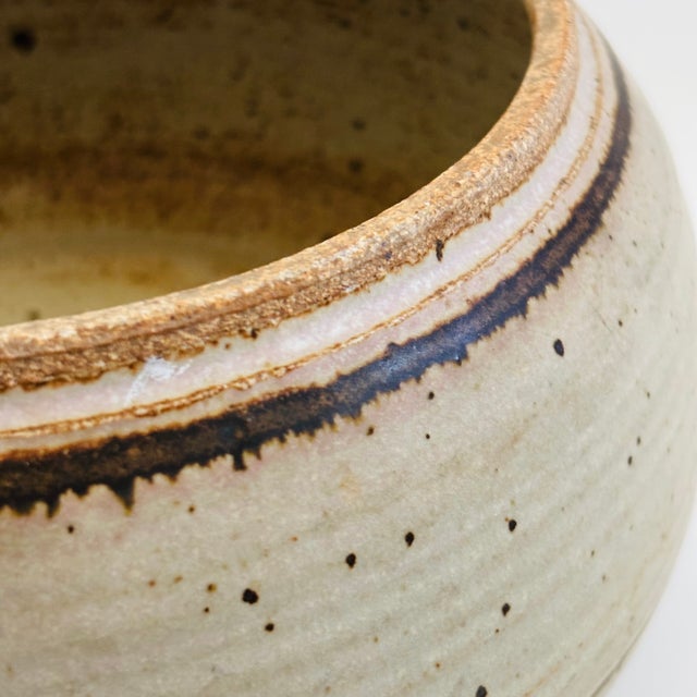 Large Speckled Gray Studio Pottery Bowl For Sale In San Francisco - Image 6 of 10