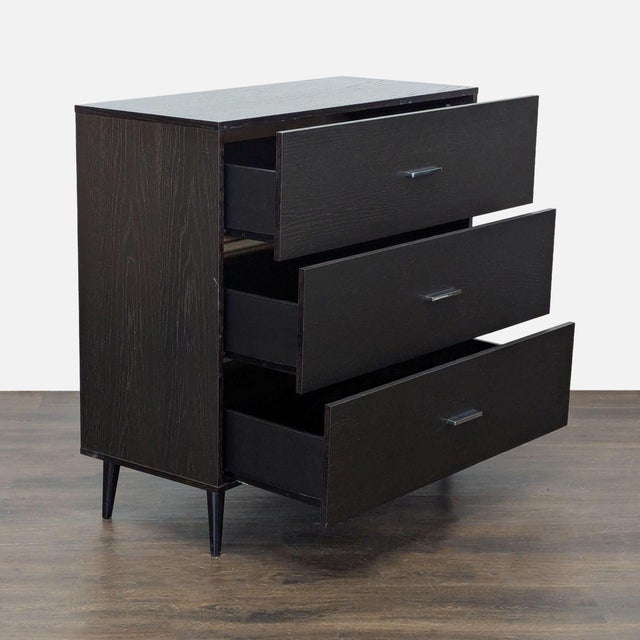 Modern West Elm Adams Modern 3-Drawer Dresser in Espresso Wood Finish, Attributed For Sale - Image 3 of 9