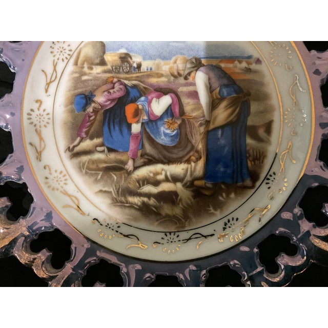 Cream Vintage Reticulated Porcelain Wall Plate, 1960s For Sale - Image 8 of 11