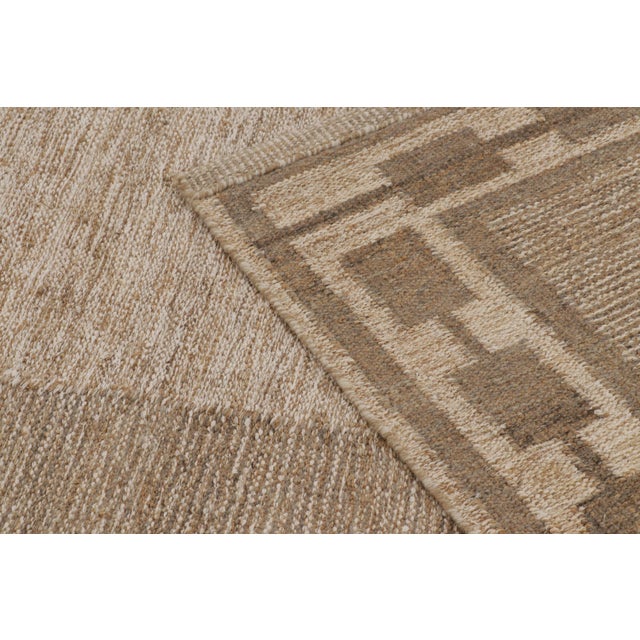 Textile Contemporary Scandinavian Style Wool Rug in Beige by Rug & Kilim, India For Sale - Image 7 of 10