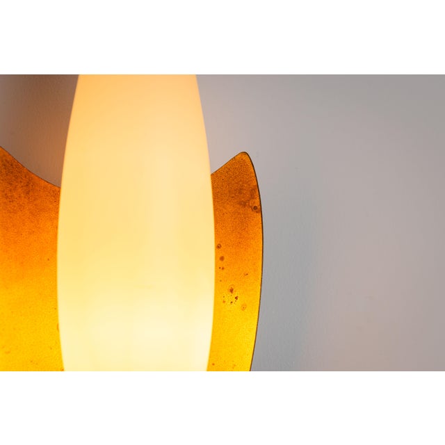 Vintage Wall Lamps with Brass Shields and Glass Shades, 1960s, Set of 2 For Sale - Image 11 of 13