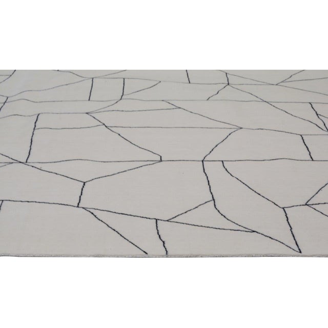 2000 - 2009 Moroccan Beni Ourain Hand Knotted Wool Rug, 10'x14' For Sale - Image 5 of 6