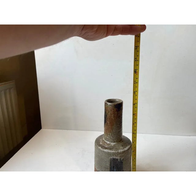 Brutalist Glazed Stoneware Vase by Jette Helleroe for Axella Design, 1970s For Sale - Image 6 of 8