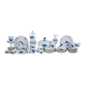 Blue & White Royal Copenhagen Denmark Part Dinner Set With Serving Pieces