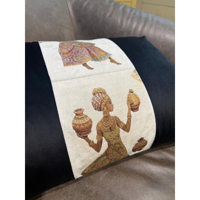 Handmade Velvet Ethnic Lumbar Pillow Cover For Sale - Image 9 of 11
